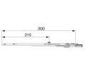 MACO ajtózár végződés 300x16 mm - Ezüst