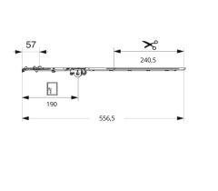 MACO Nyitott-összecsukható 431 -660 mm-es váltó oldalra nyíló mm- MULTI-MATIC - Ezüst