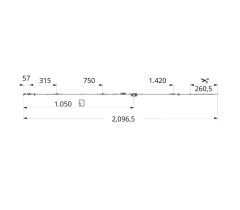 MACO Nyitott-összecsukható 1950 - 2200 mm-es váltó oldalra nyíló mm- MULTI-MATIC - Ezüst