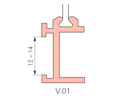 DK záróelem készlet alumínium ablakokhoz, V1 profil