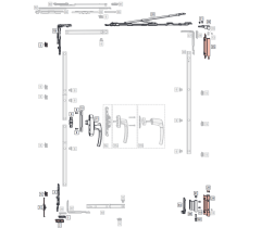 DK záróelem készlet alumínium ablakokhoz, V1 profil