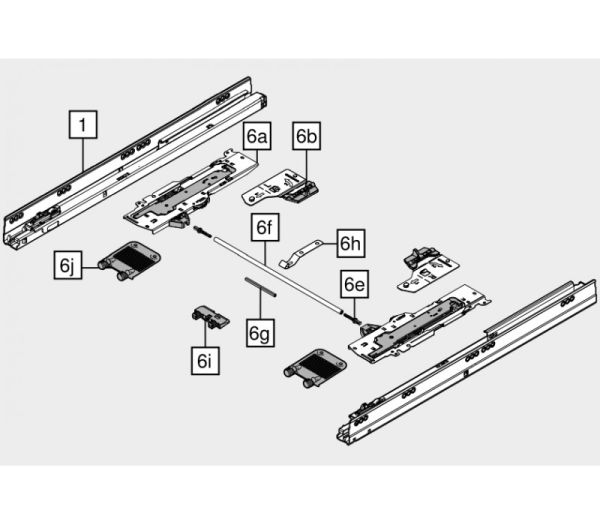 BLUM TIP-ON BLUMOTION L5 típusú TANDEMBOX egységhez, 35-65 kg